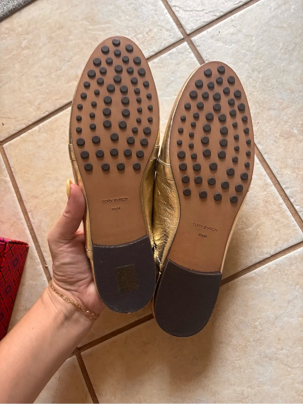NWT Tory Burch-Spark Gold-Georgia Backless Loafer-Metallic